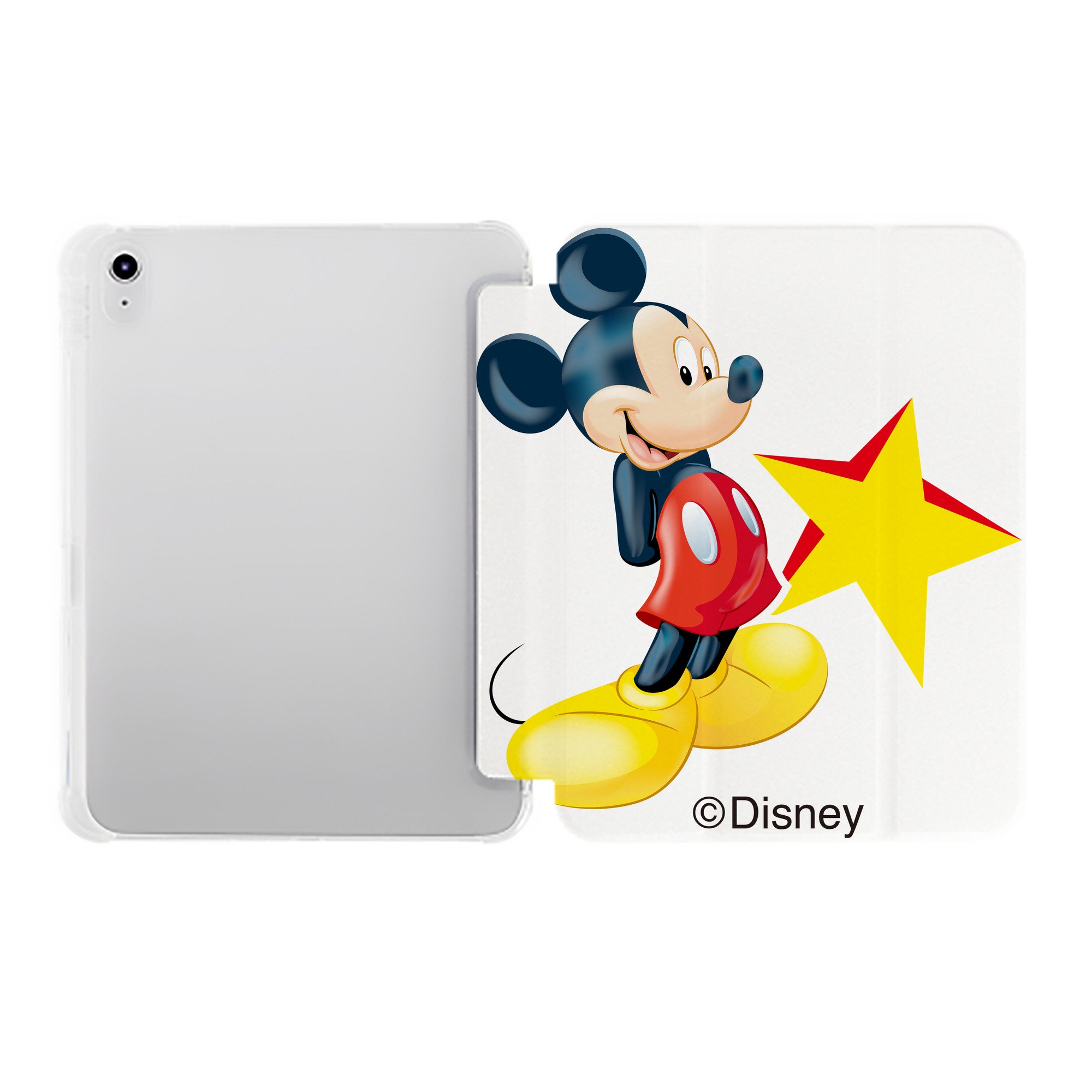（画像用） ミッキーマウス Mickey Mouse IPad ケース ペン収納付き 三つ折りスタンド PUレザー×シリコン 対応機種9.5/10.5/10.9インチ